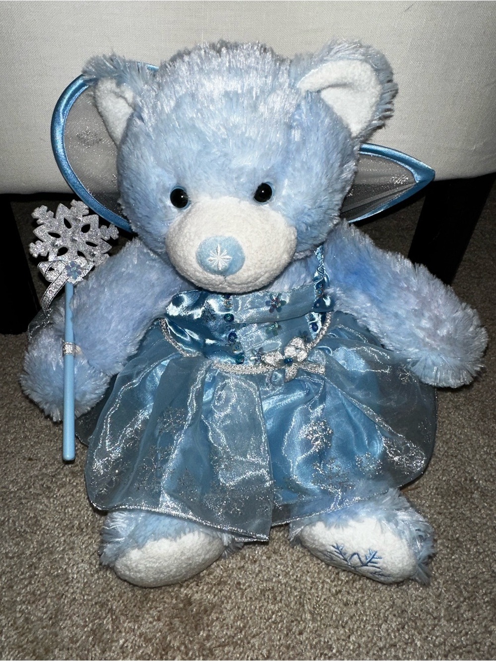 Build-A-Bear Blue Fairy Teddy with Sparkle Wand